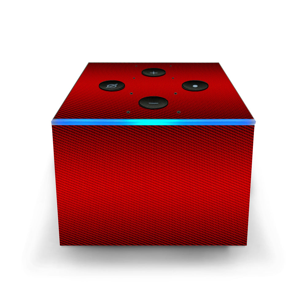  Red Carbon Fiber Graphite Amazon Fire TV Cube Skin