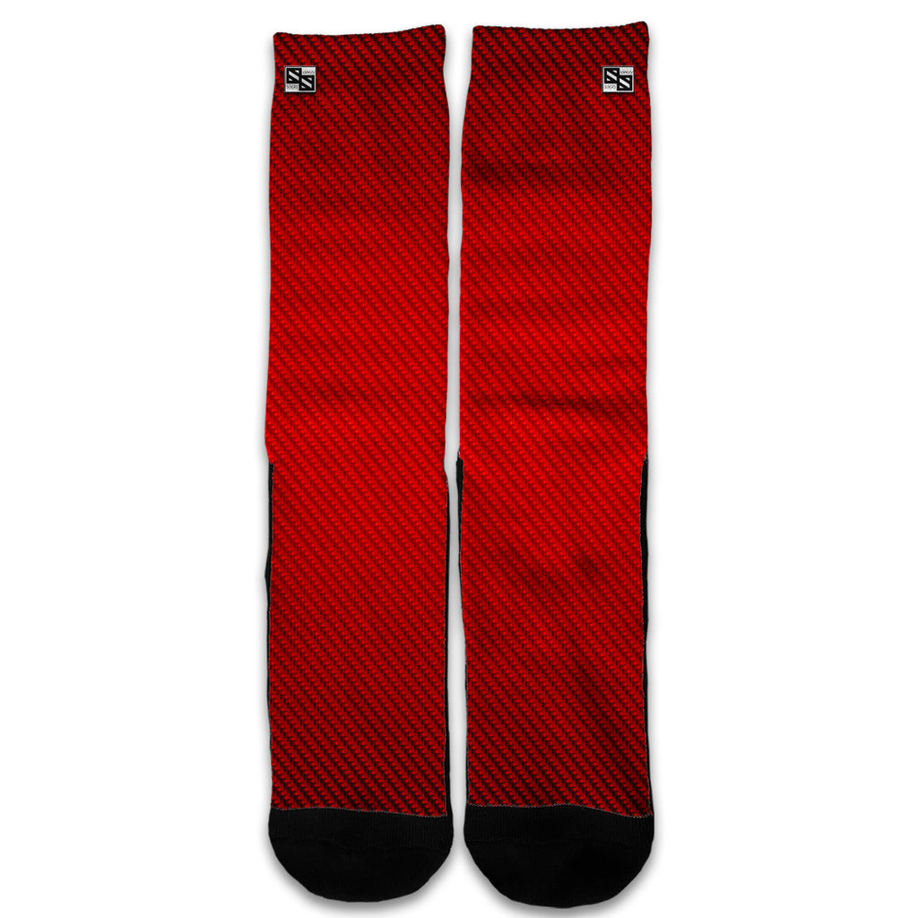  Red Carbon Fiber Graphite Universal Socks