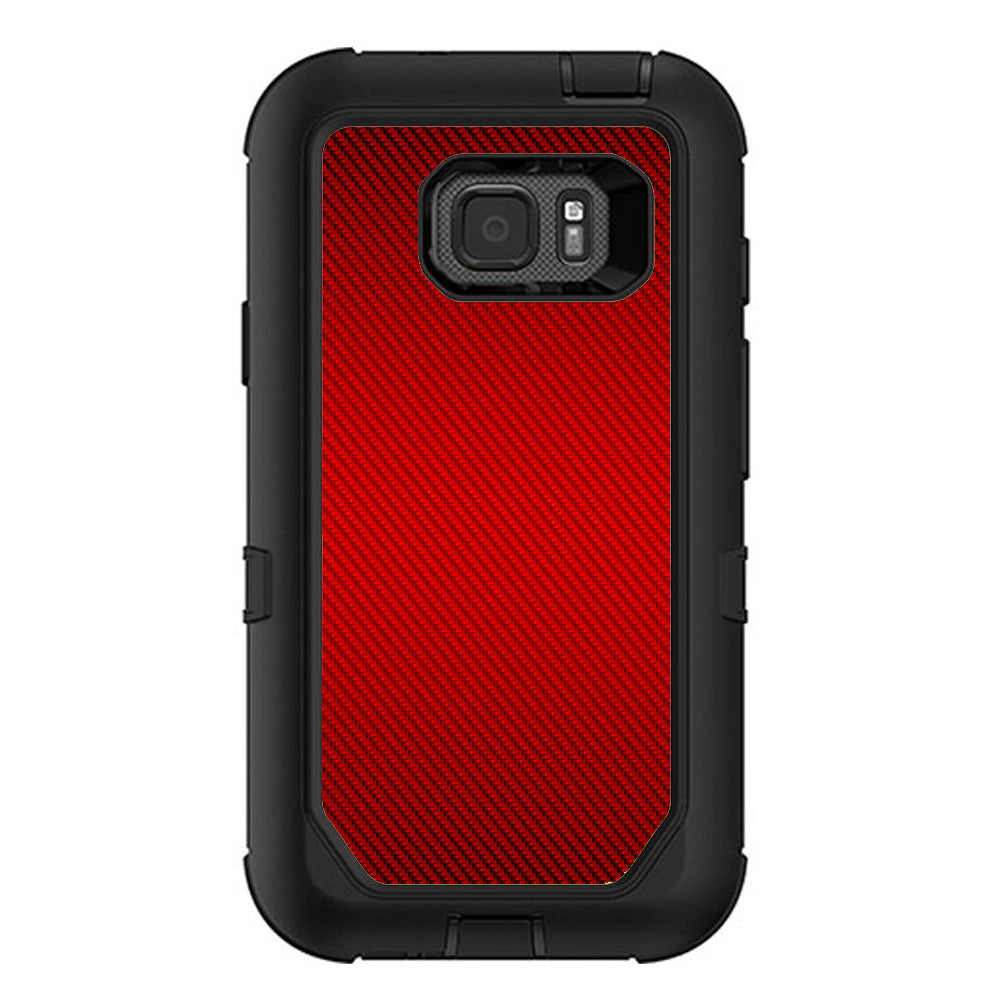  Red Carbon Fiber Graphite Otterbox Defender Samsung Galaxy S7 Active Skin