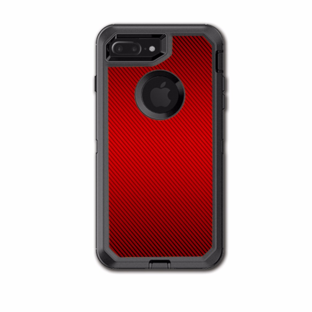  Red Carbon Fiber Graphite Otterbox Defender iPhone 7+ Plus or iPhone 8+ Plus Skin