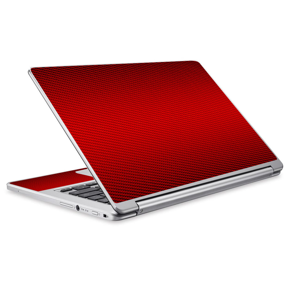  Red Carbon Fiber Graphite Acer Chromebook R13 Skin