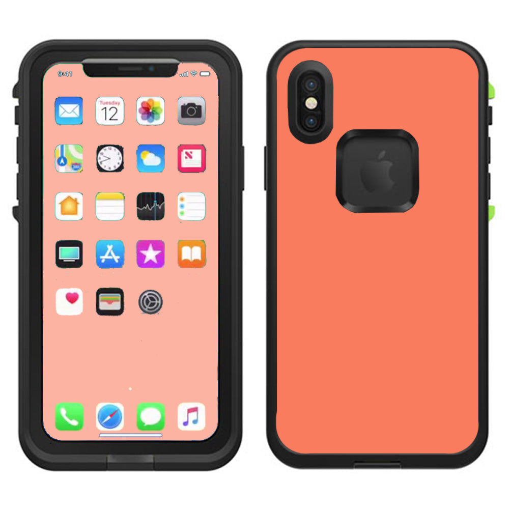  Solid Salmon Color Lifeproof Fre Case iPhone X Skin