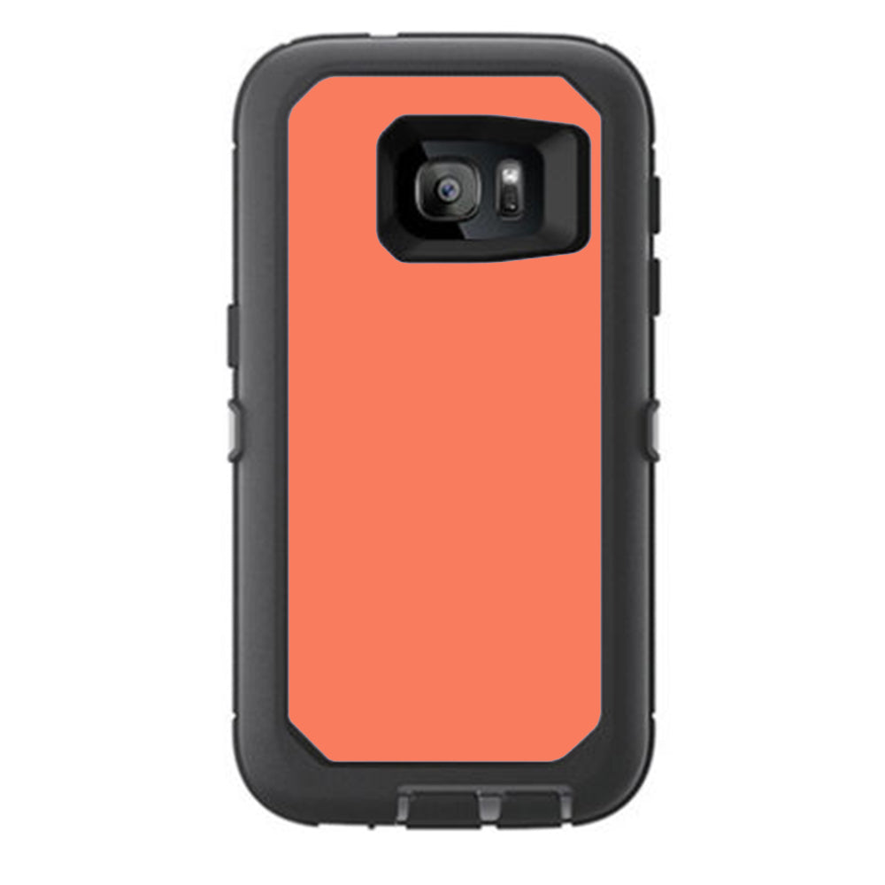  Solid Salmon Color Otterbox Defender Samsung Galaxy S7 Skin