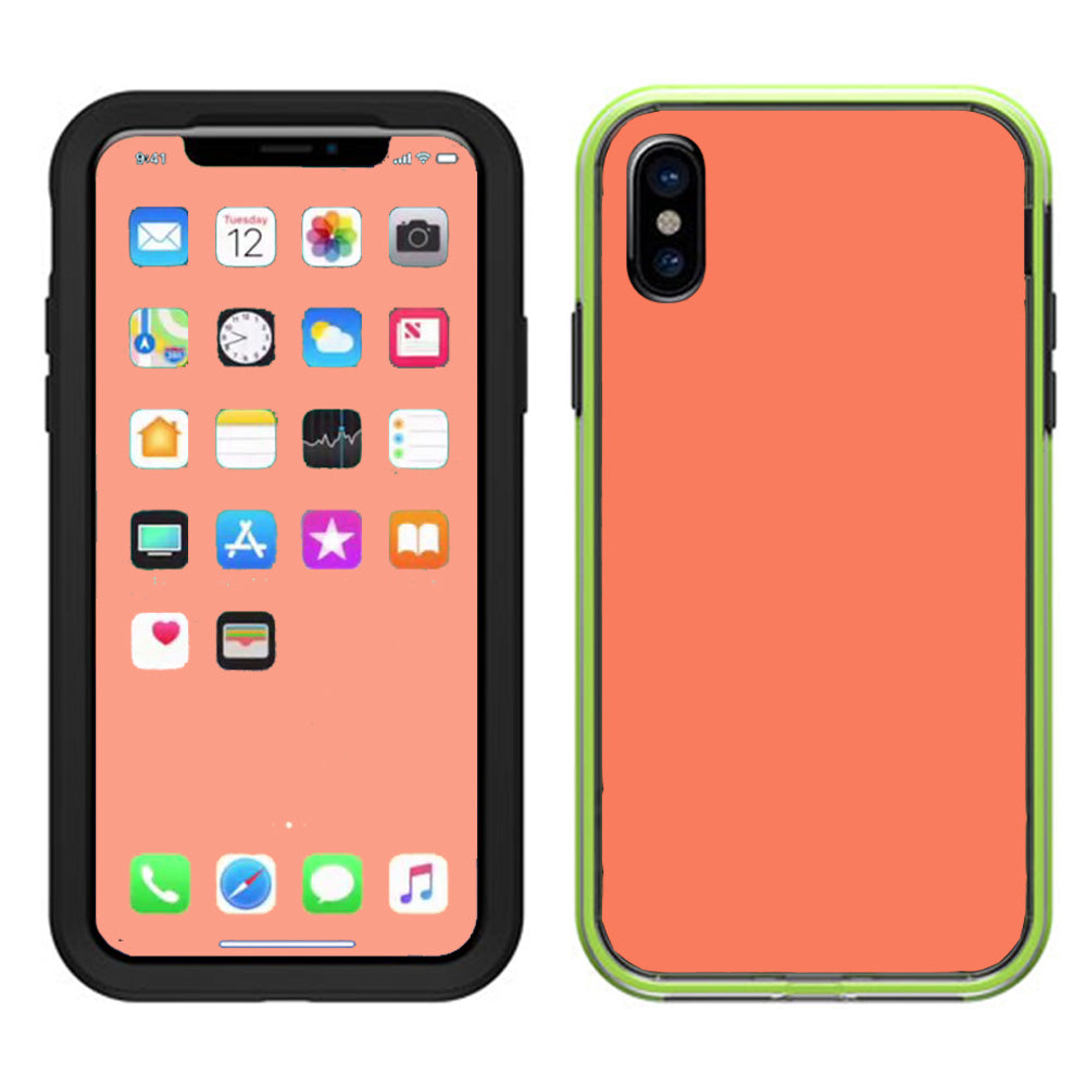  Solid Salmon Color Lifeproof Slam Case iPhone X Skin