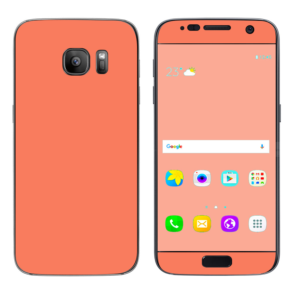  Solid Salmon Color Samsung Galaxy S7 Skin