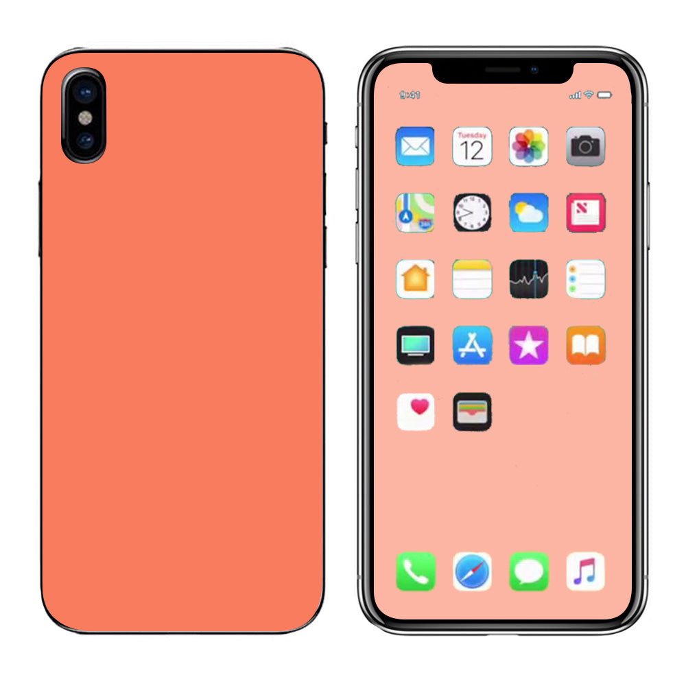  Solid Salmon Color Apple iPhone X Skin