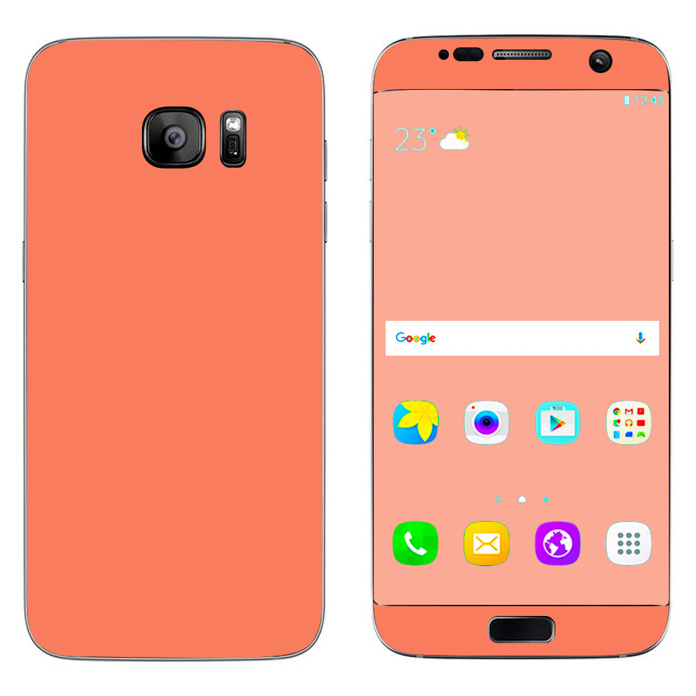  Solid Salmon Color Samsung Galaxy S7 Edge Skin