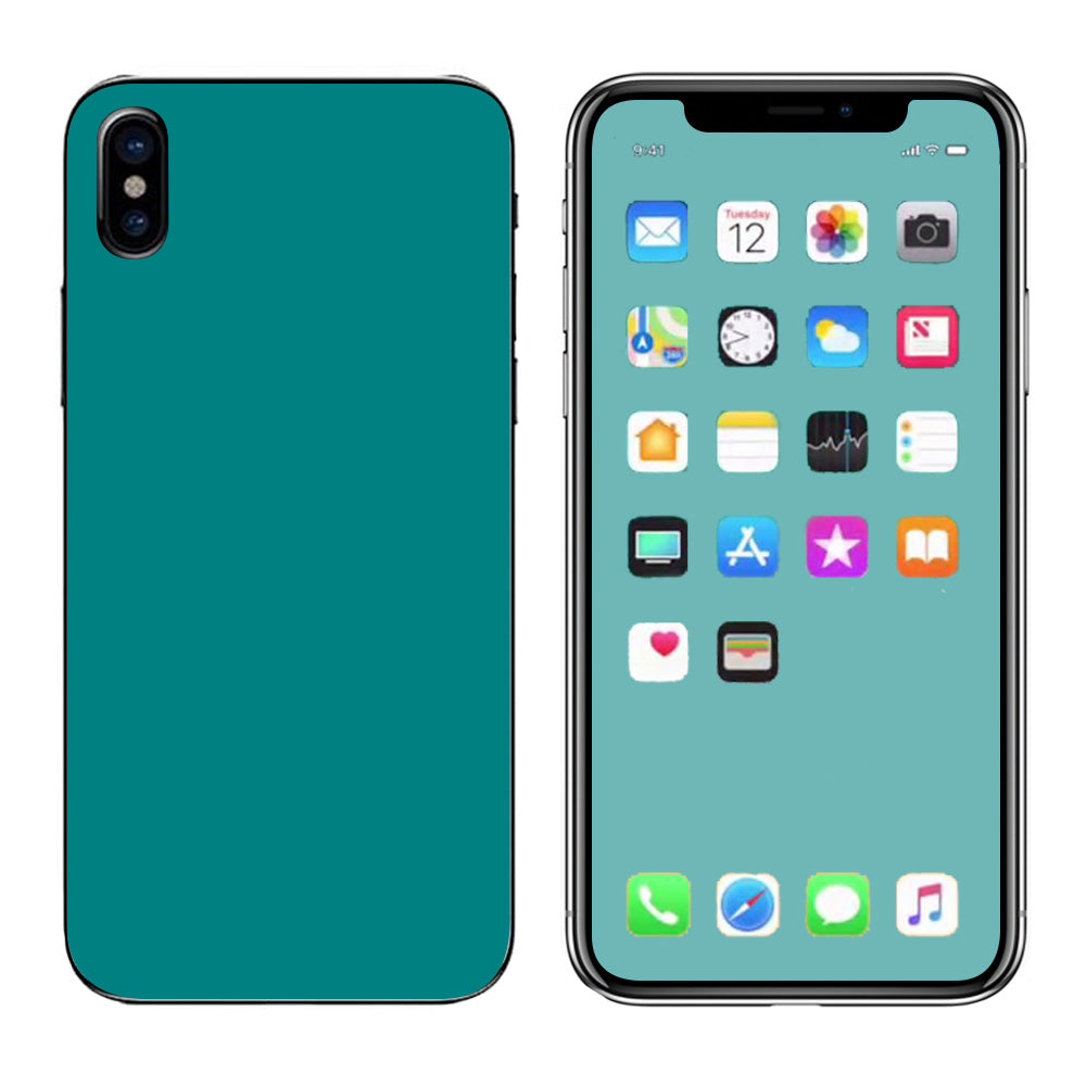  Teal Color Apple iPhone X Skin