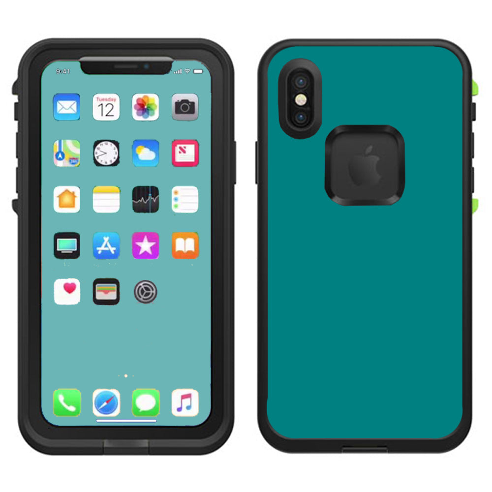  Teal Color Lifeproof Fre Case iPhone X Skin