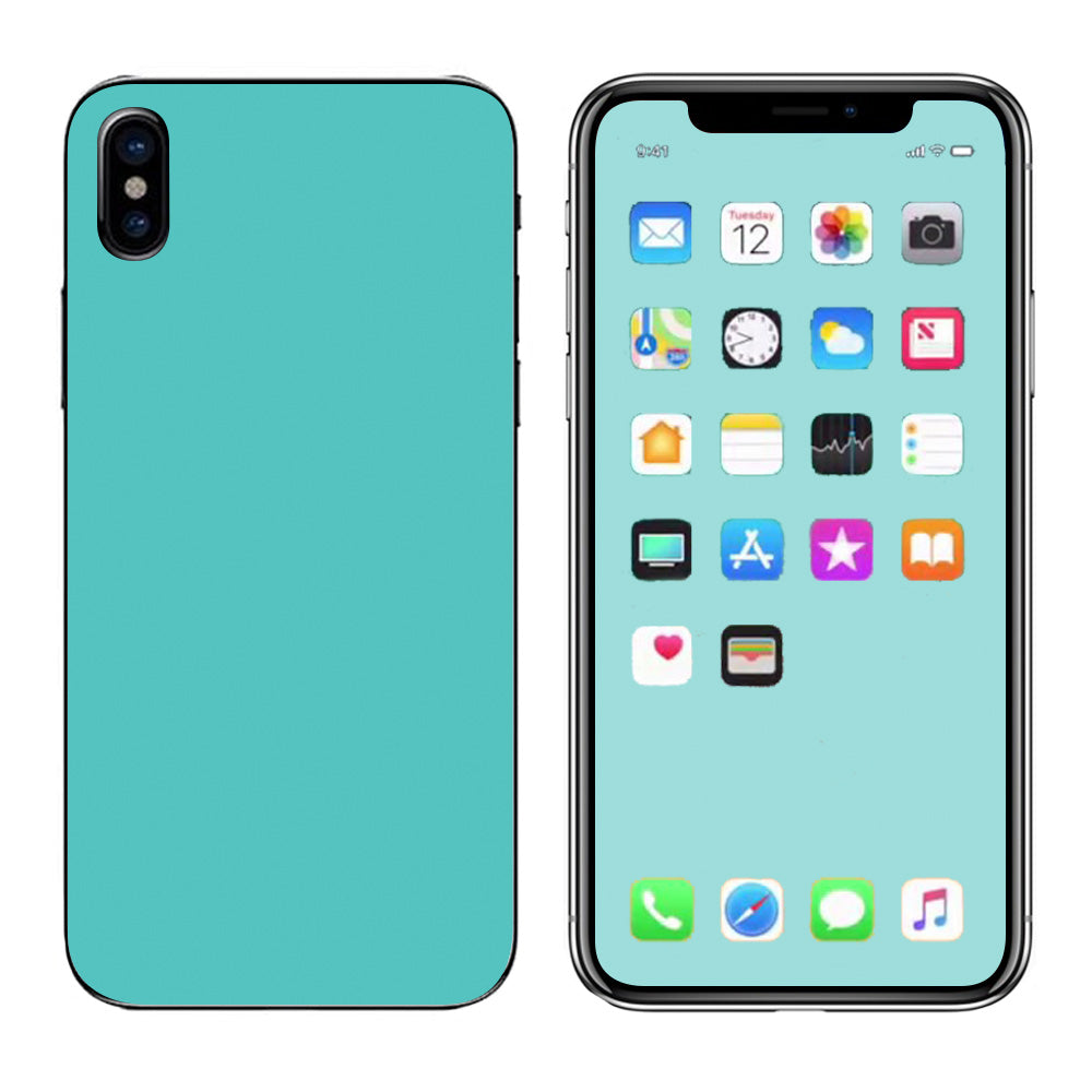  Turquoise Color Apple iPhone X Skin