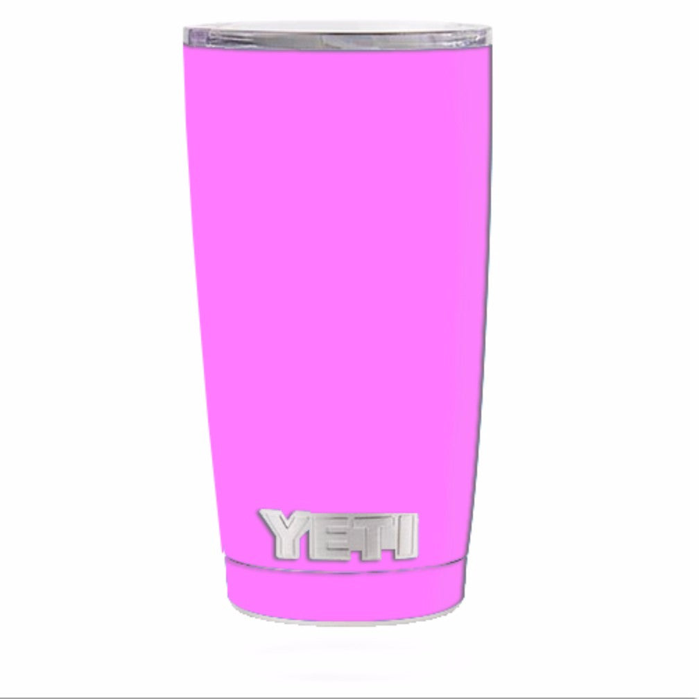  Solid Pink Color Yeti 20oz Rambler Tumbler Skin