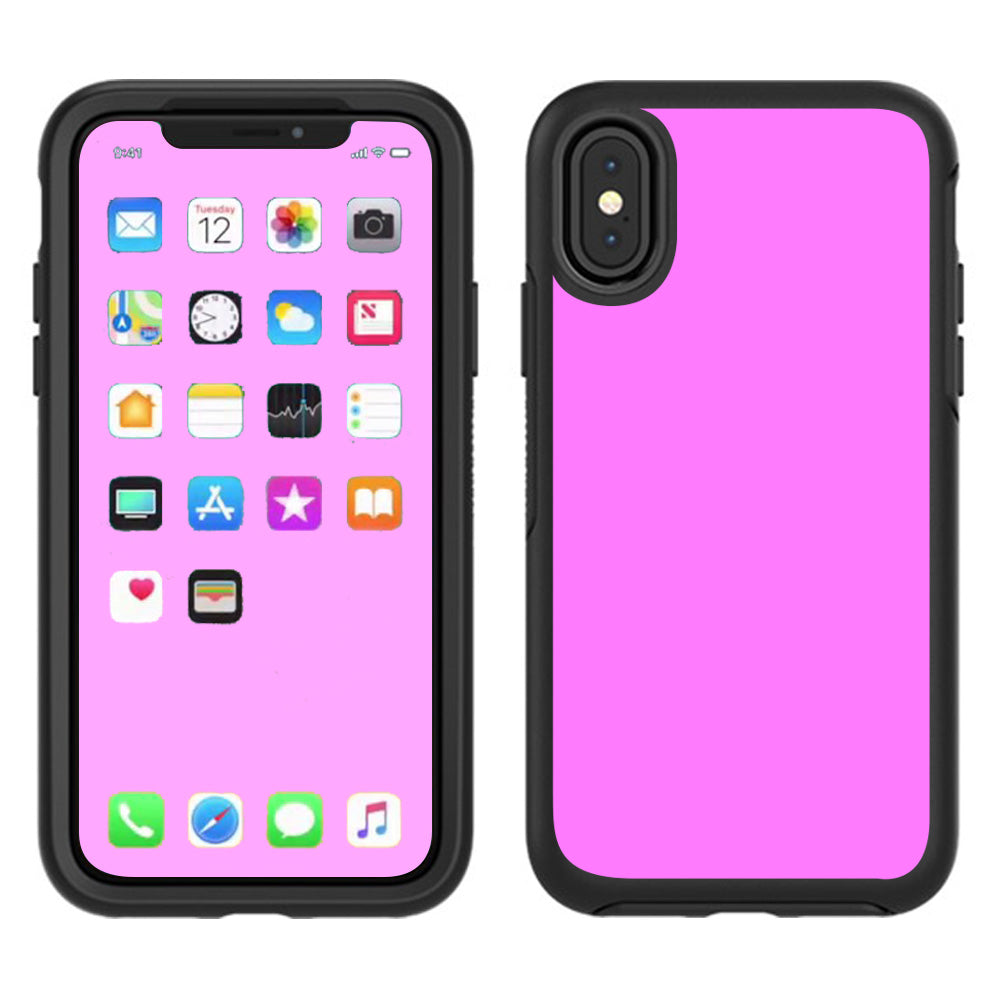  Solid Pink Color Otterbox Defender Apple iPhone X Skin