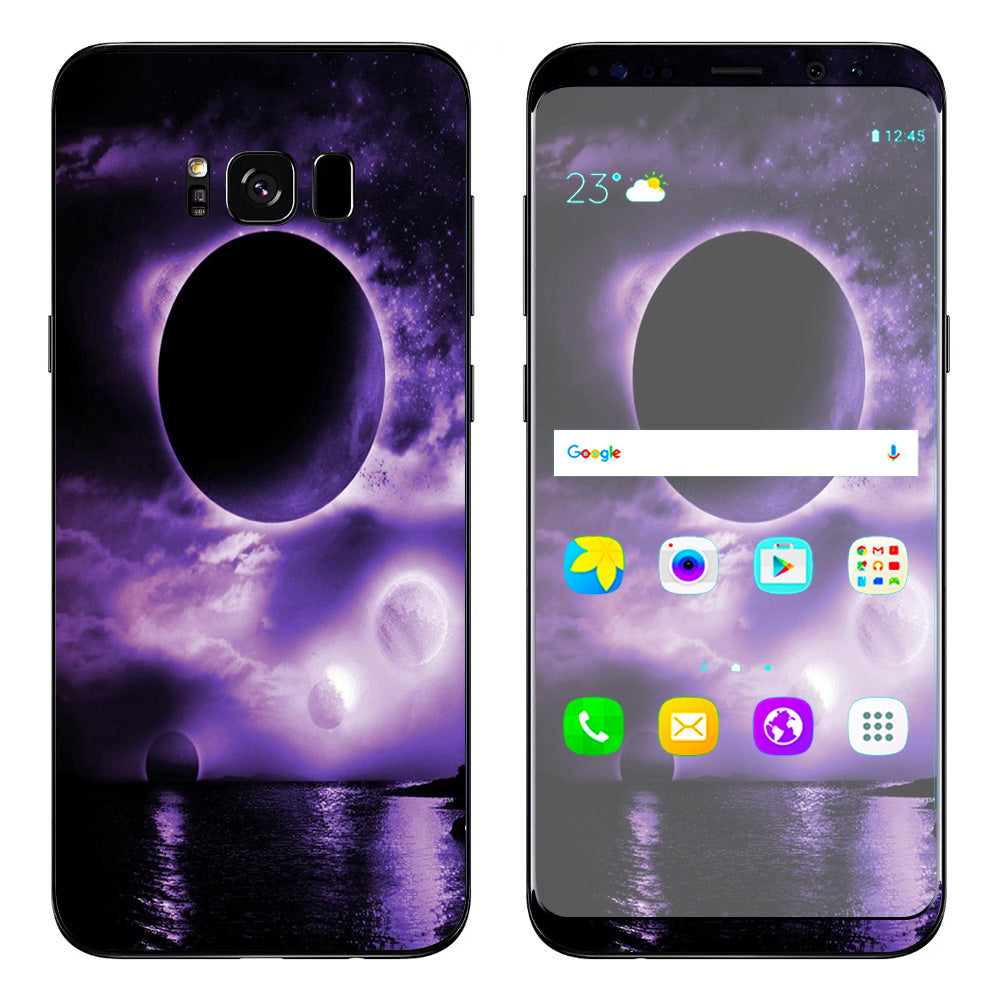  Eclipsed Moon Purple Sky Samsung Galaxy S8 Skin