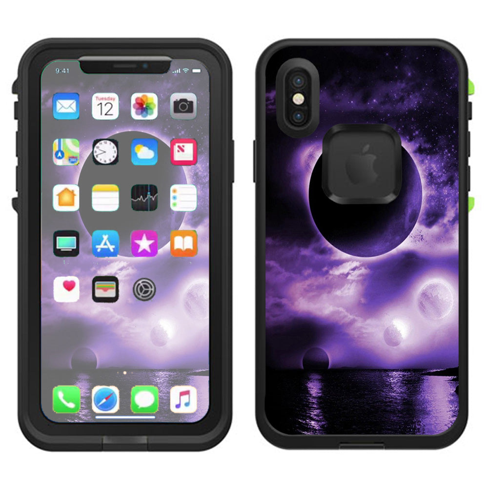  Eclipsed Moon Purple Sky Lifeproof Fre Case iPhone X Skin