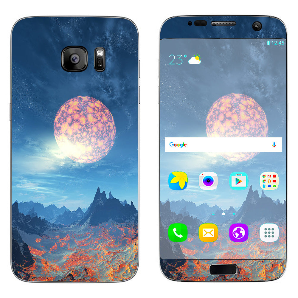  Moon Over Mountains Samsung Galaxy S7 Edge Skin