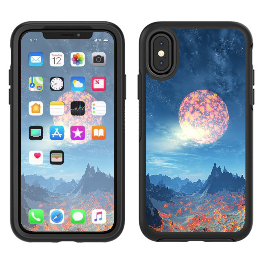  Moon Over Mountains Otterbox Defender Apple iPhone X Skin