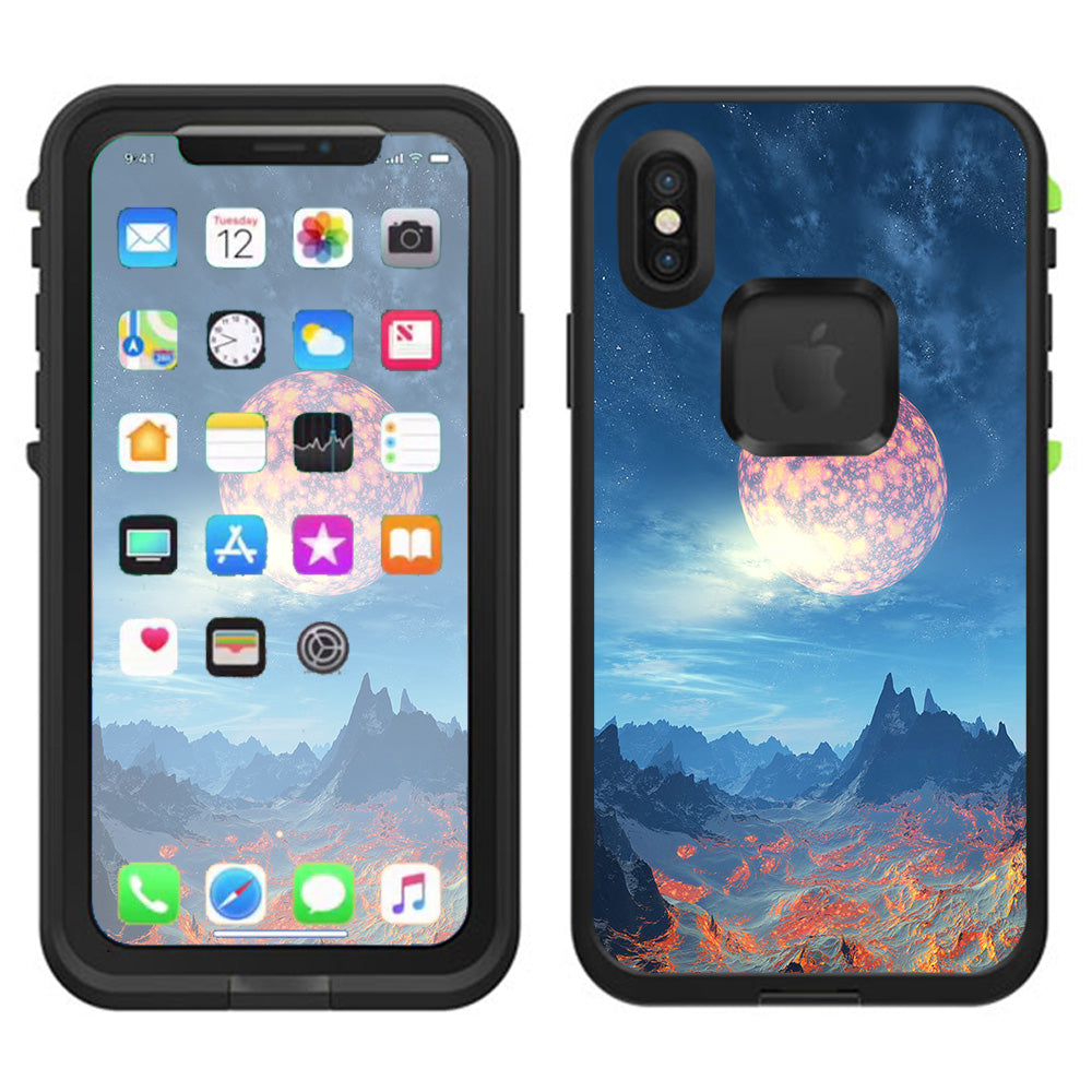  Moon Over Mountains Lifeproof Fre Case iPhone X Skin