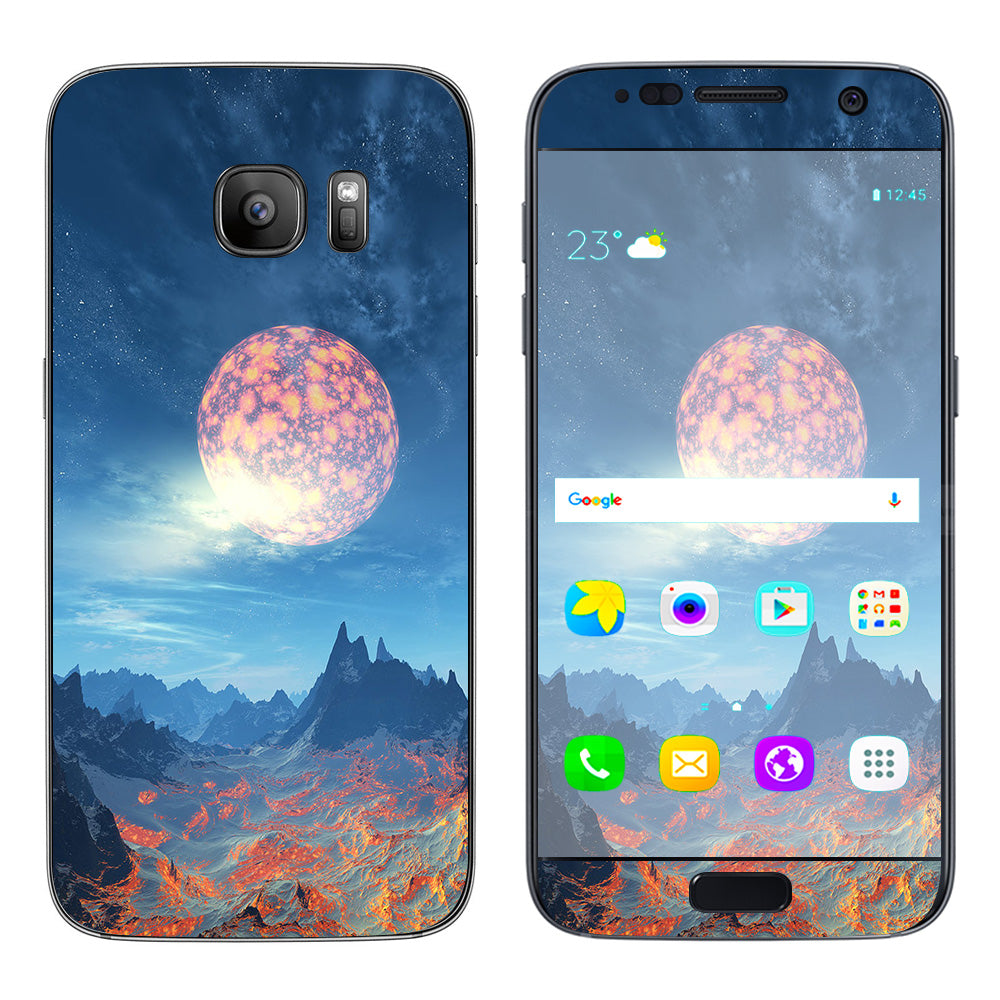  Moon Over Mountains Samsung Galaxy S7 Skin