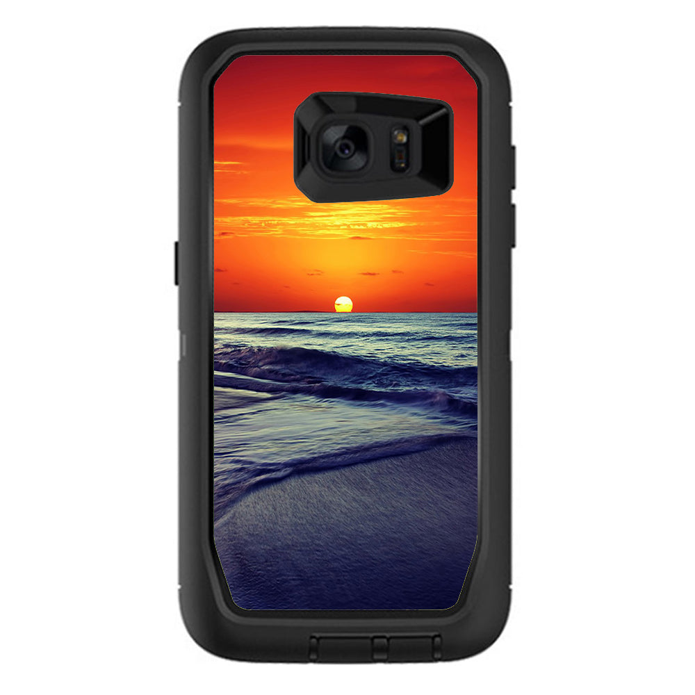  October Sunset On Beach Otterbox Defender Samsung Galaxy S7 Edge Skin
