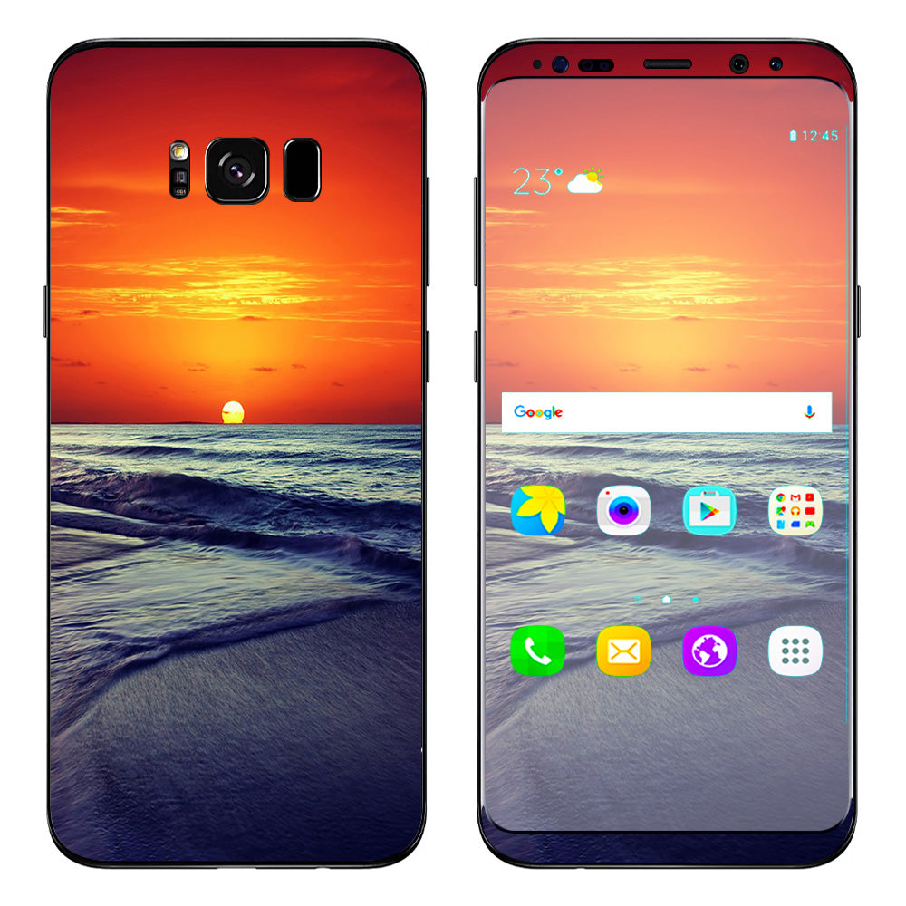  October Sunset On Beach Samsung Galaxy S8 Plus Skin