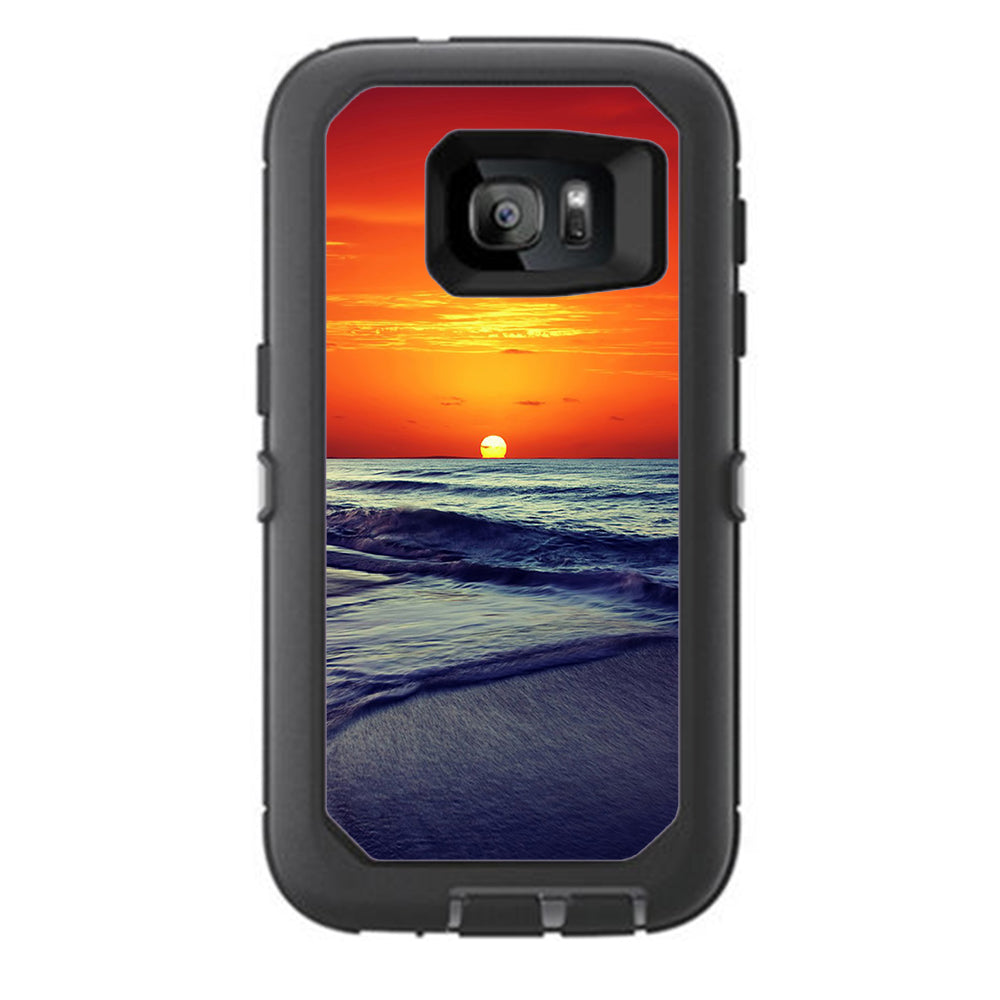  October Sunset On Beach Otterbox Defender Samsung Galaxy S7 Skin