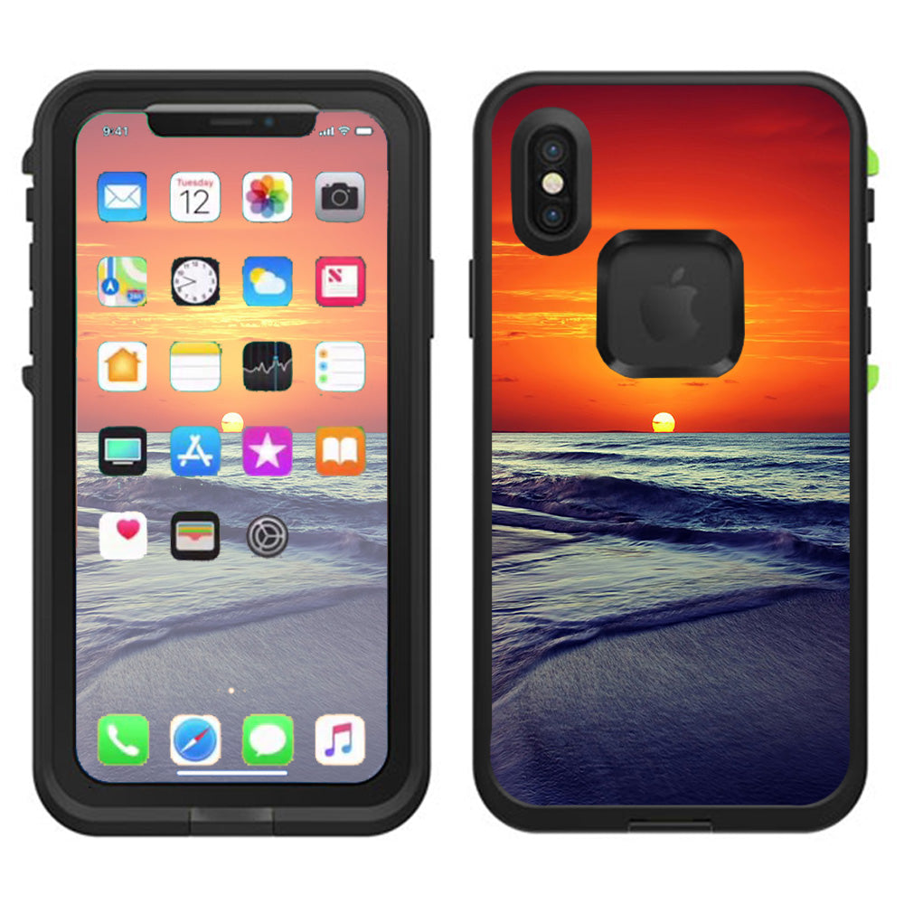  October Sunset On Beach Lifeproof Fre Case iPhone X Skin