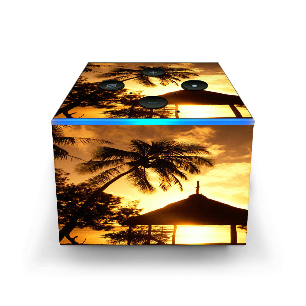  Tropical Sunrise Over Cabana Amazon Fire TV Cube Skin