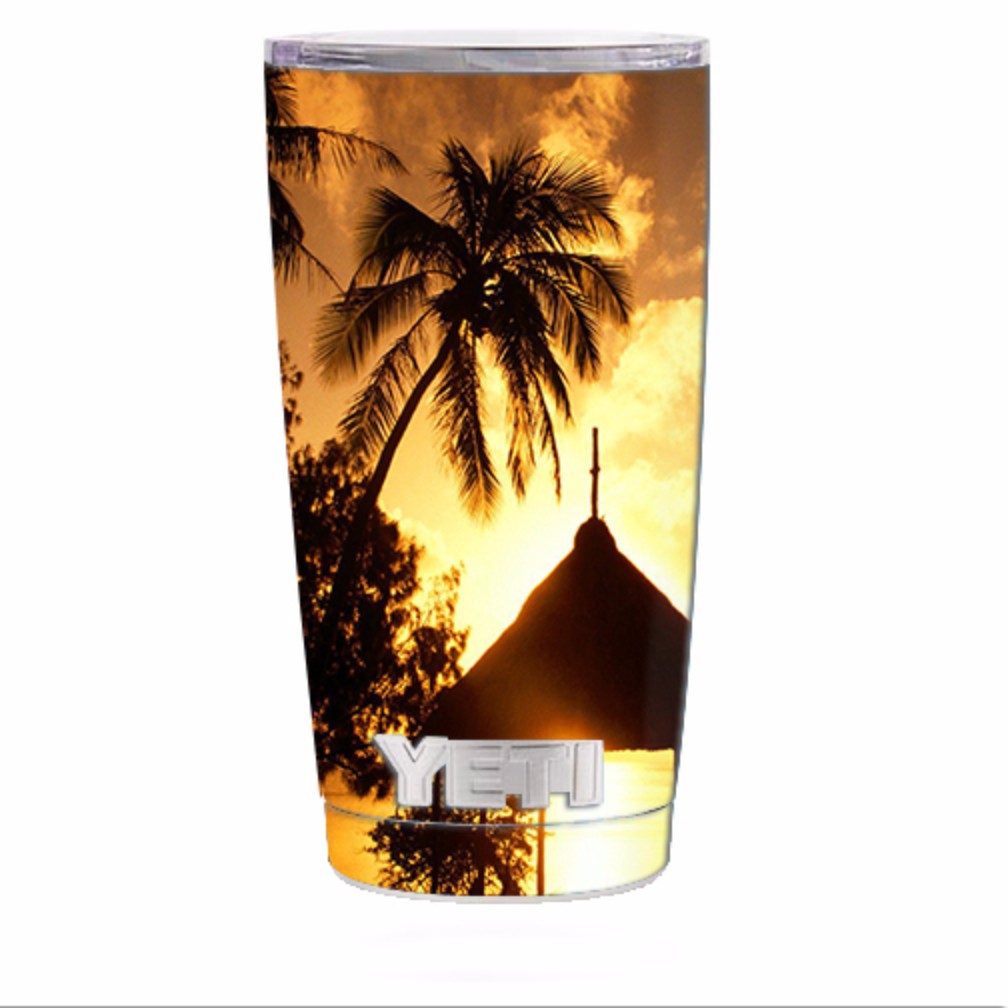  Tropical Sunrise Over Cabana Yeti 20oz Rambler Tumbler Skin