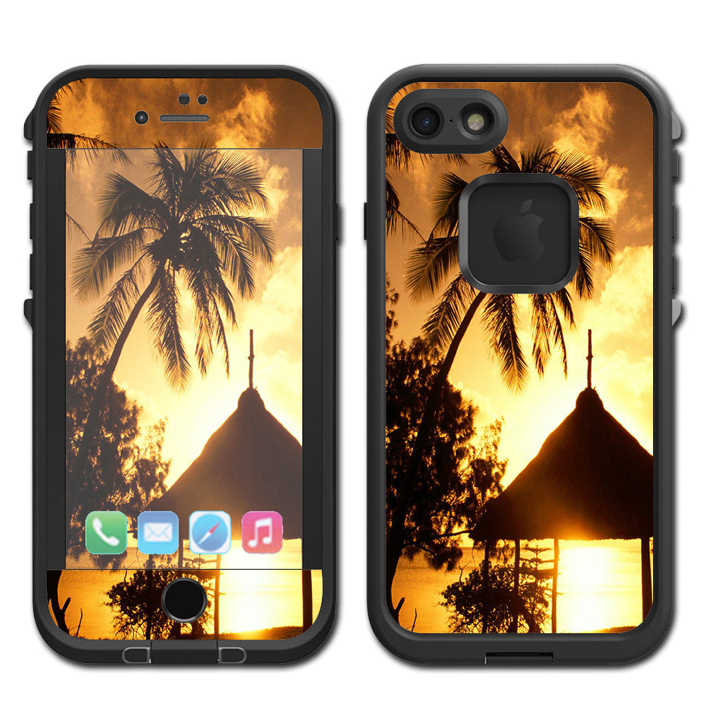  Tropical Sunrise Over Cabana Lifeproof Fre iPhone 7 or iPhone 8 Skin