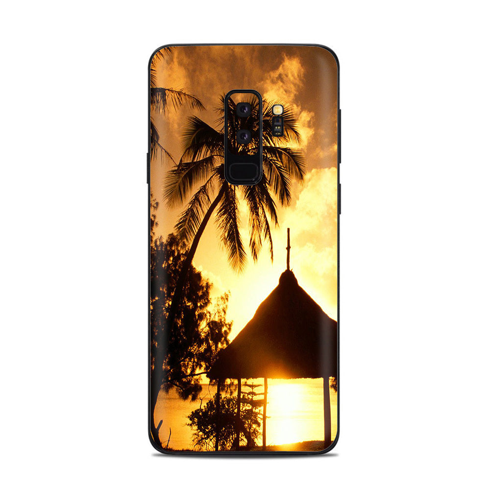  Tropical Sunrise Over Cabana Samsung Galaxy S9 Plus Skin