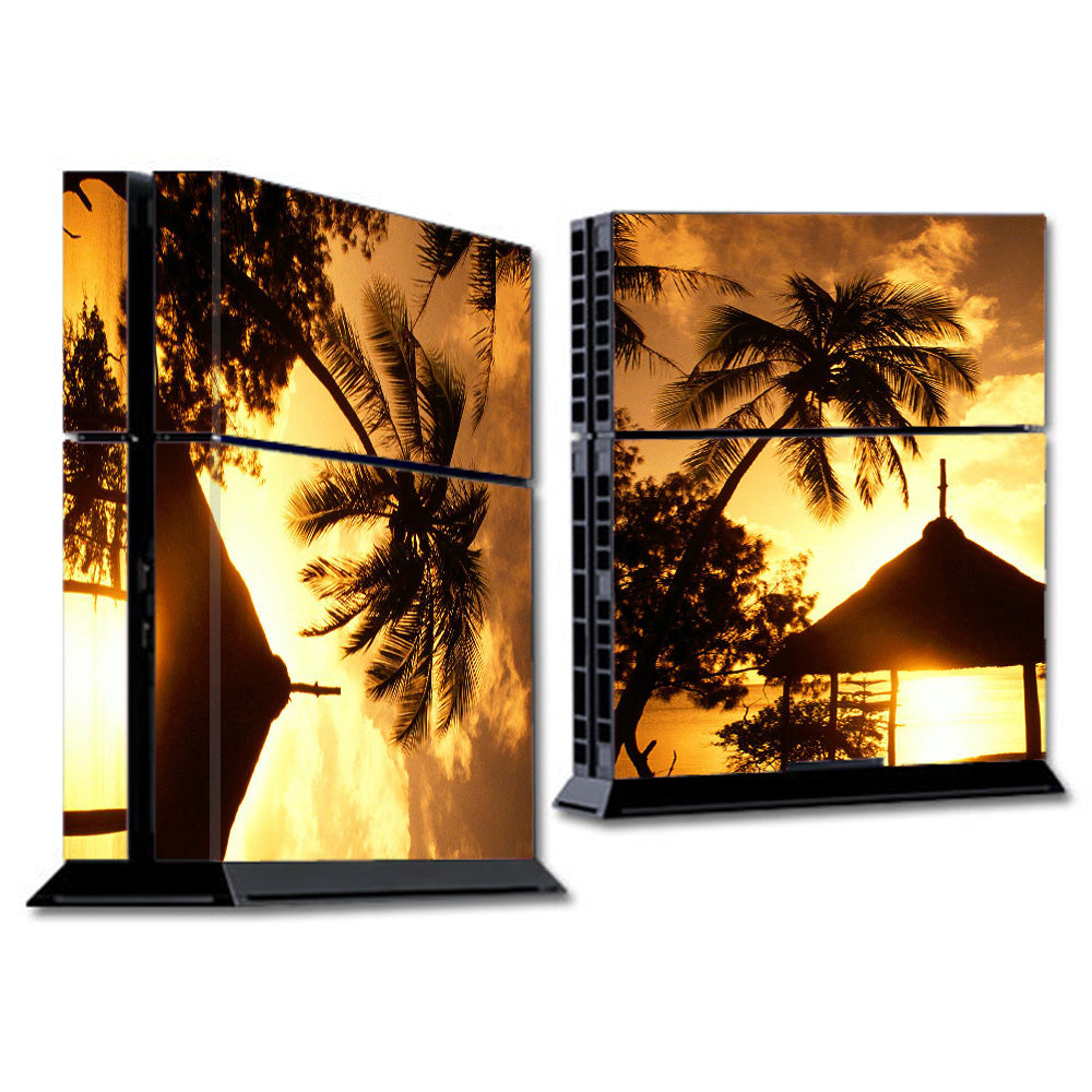  Tropical Sunrise Over Cabana Sony Playstation PS4 Skin