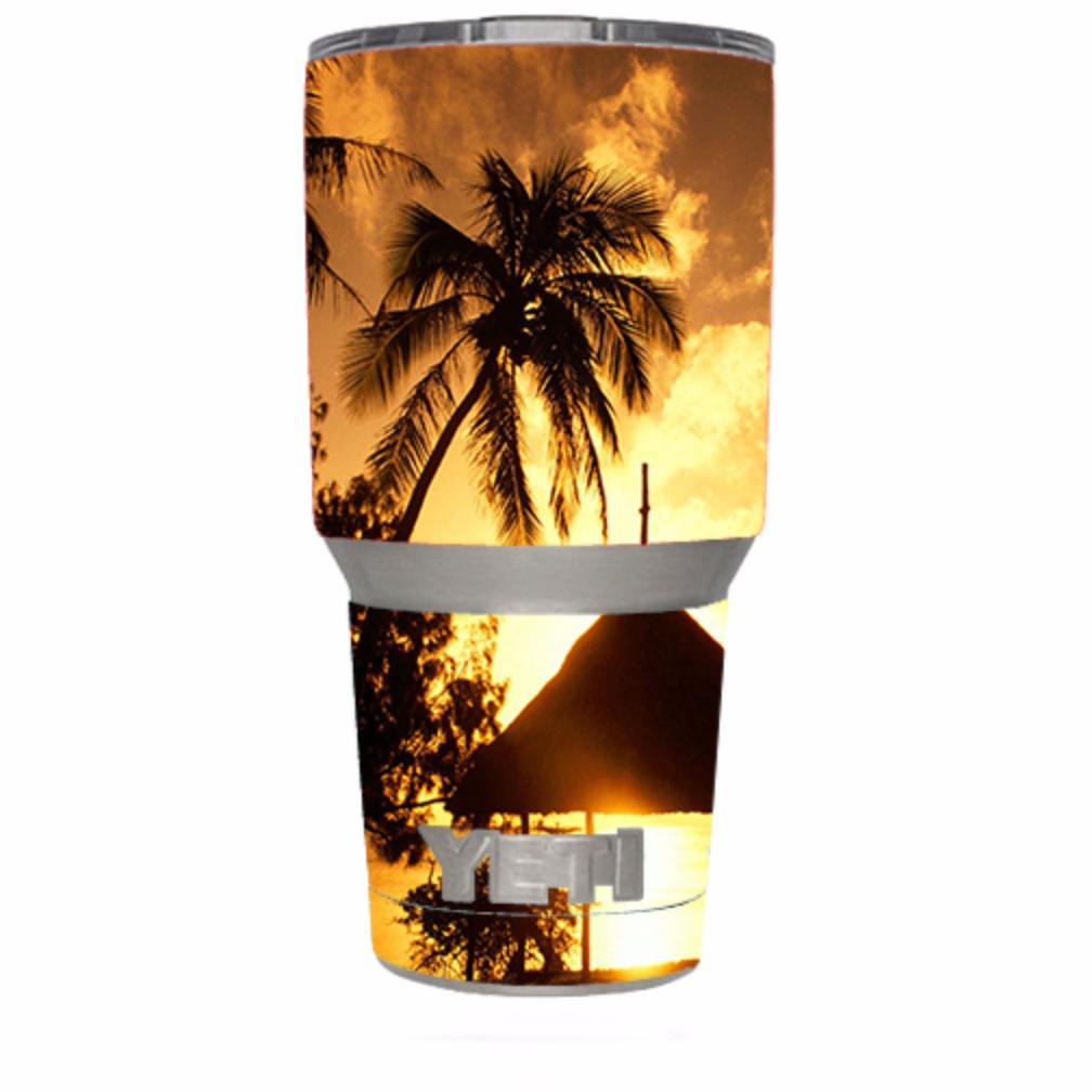  Tropical Sunrise Over Cabana Yeti 30oz Rambler Tumbler Skin