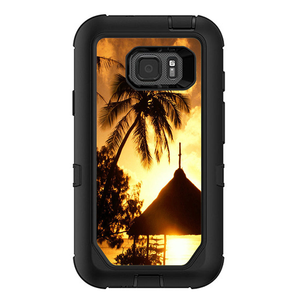  Tropical Sunrise Over Cabana Otterbox Defender Samsung Galaxy S7 Active Skin