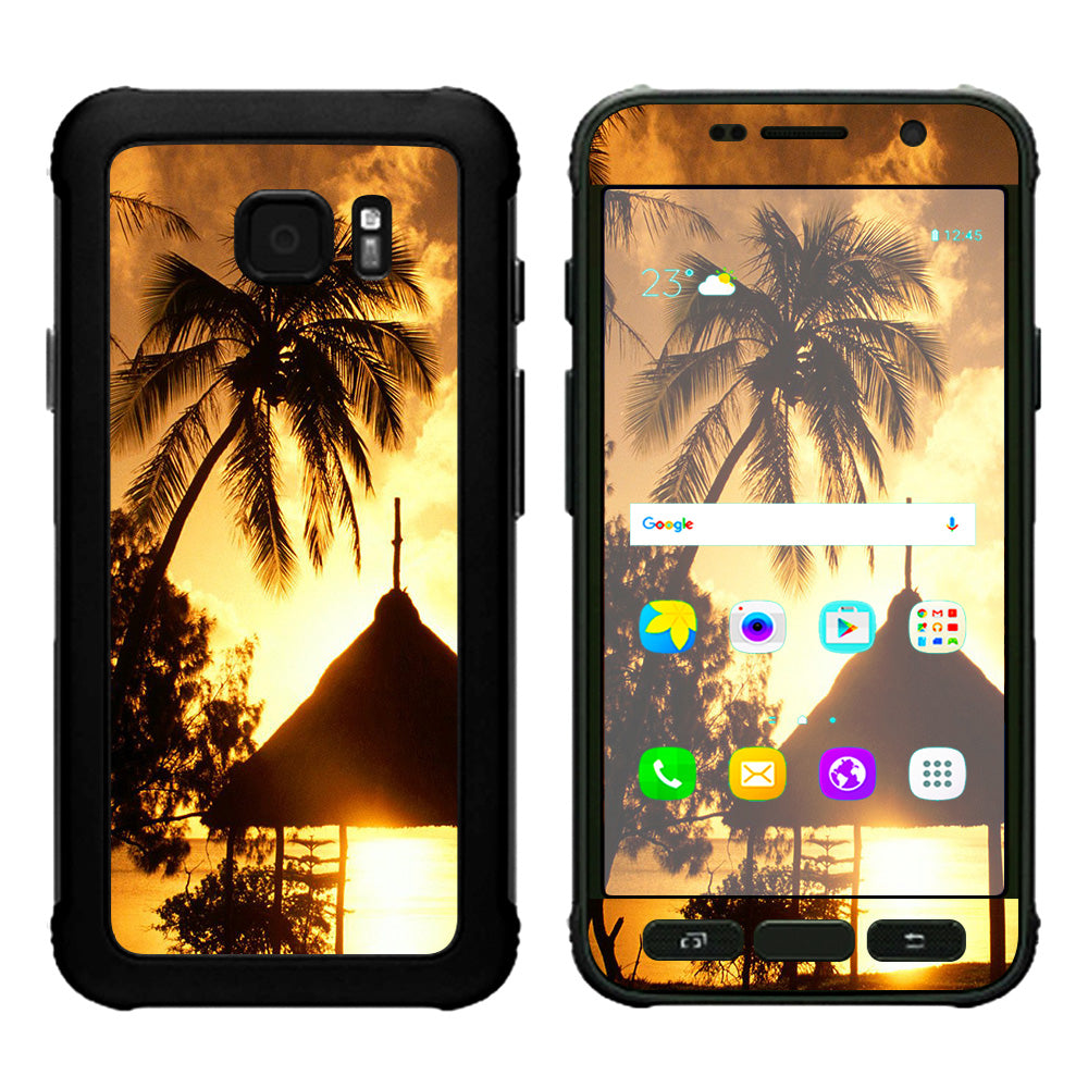  Tropical Sunrise Over Cabana Samsung Galaxy S7 Active Skin