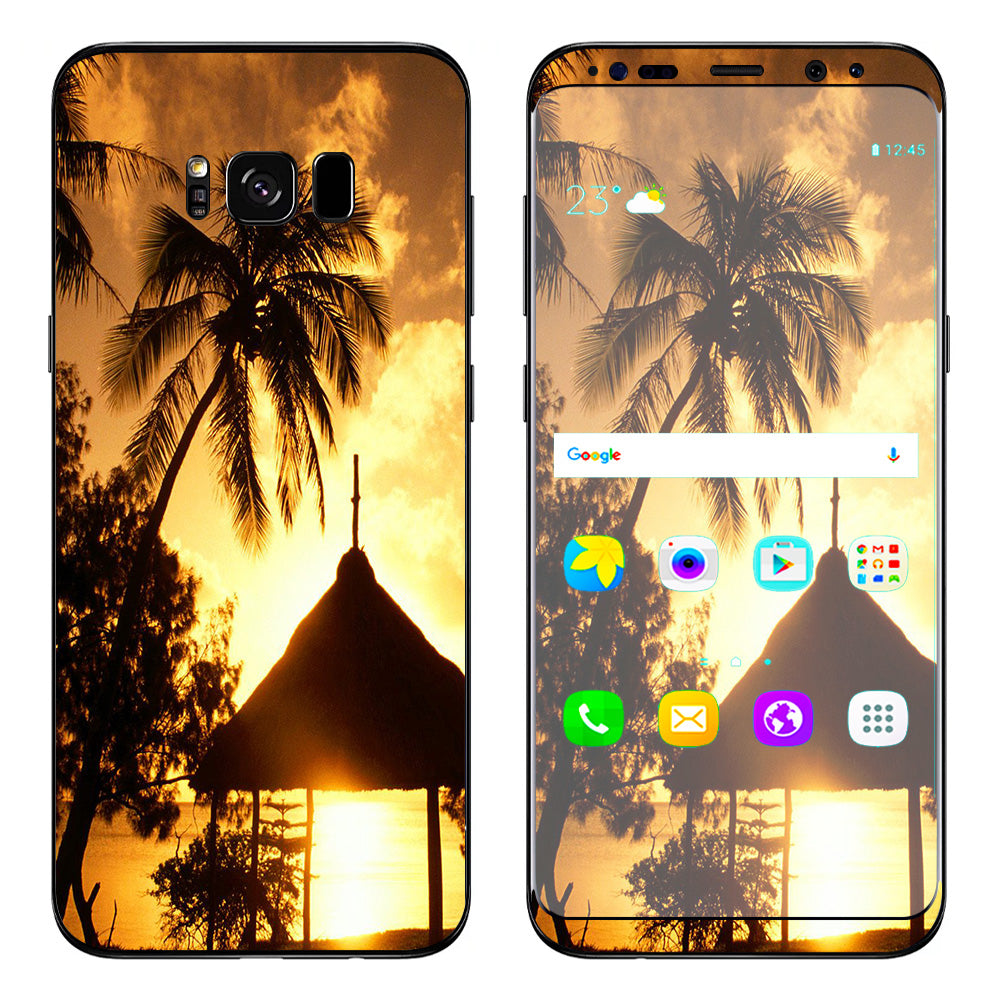  Tropical Sunrise Over Cabana Samsung Galaxy S8 Plus Skin