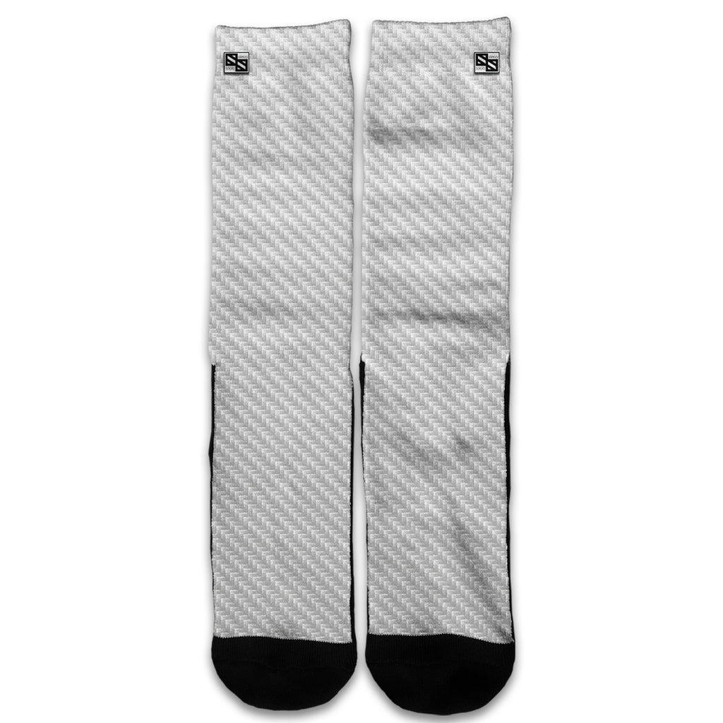 White Carbon Fiber Graphite Universal Socks