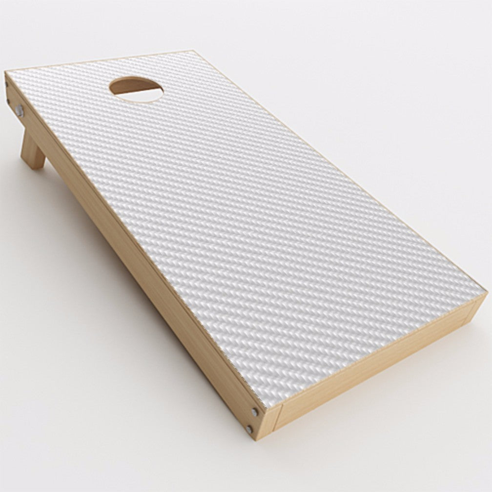  White Carbon Fiber Graphite Cornhole Game Boards  Skin