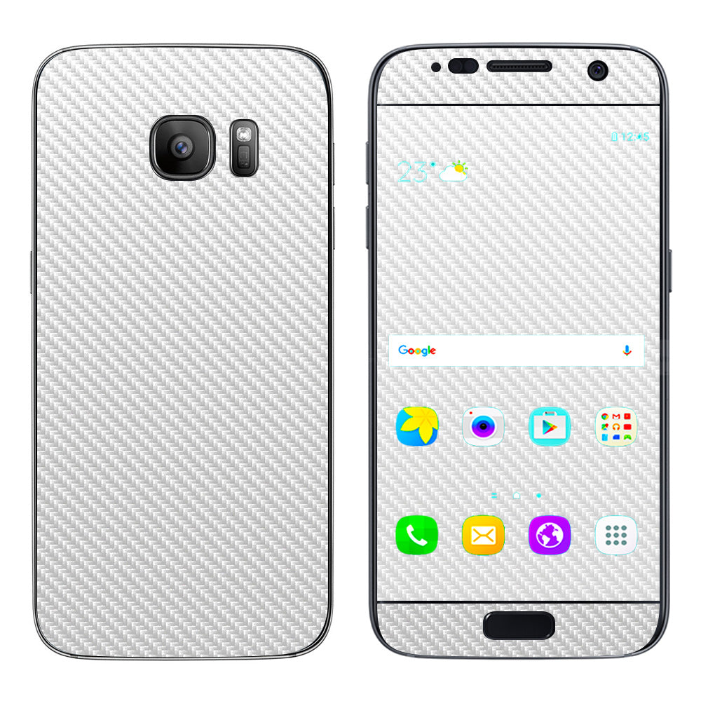  White Carbon Fiber Graphite Samsung Galaxy S7 Skin