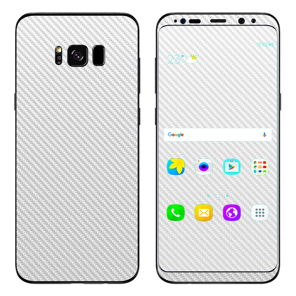  White Carbon Fiber Graphite Samsung Galaxy S8 Plus Skin