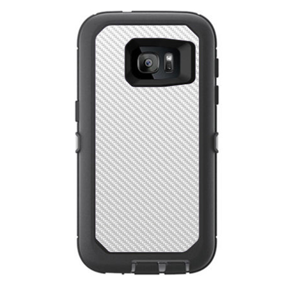  White Carbon Fiber Graphite Otterbox Defender Samsung Galaxy S7 Skin