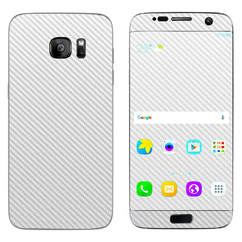 White Carbon Fiber Graphite Samsung Galaxy S7 Edge Skin