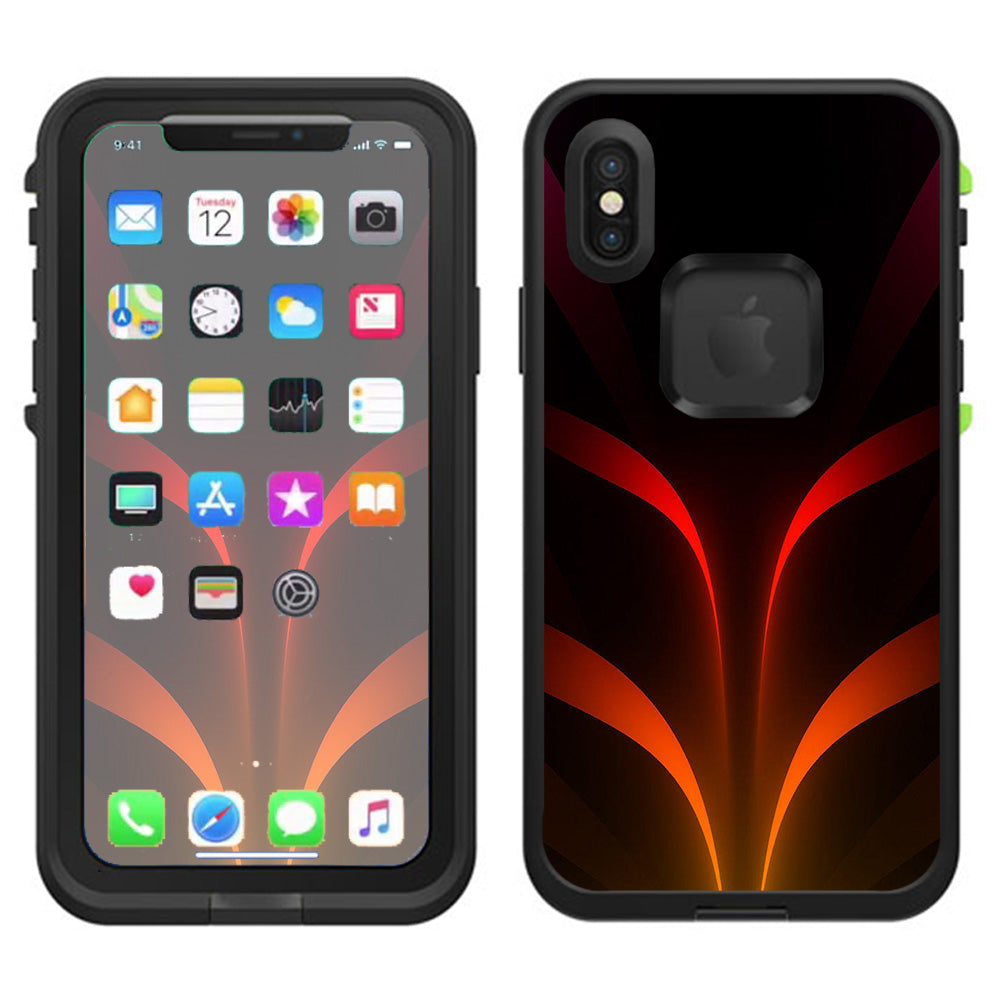  Red Orange Abstract Lifeproof Fre Case iPhone X Skin