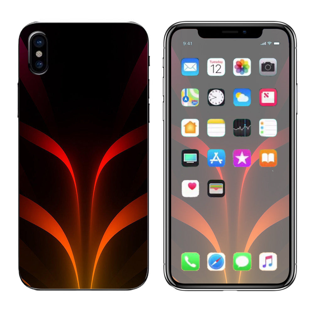  Red Orange Abstract Apple iPhone X Skin