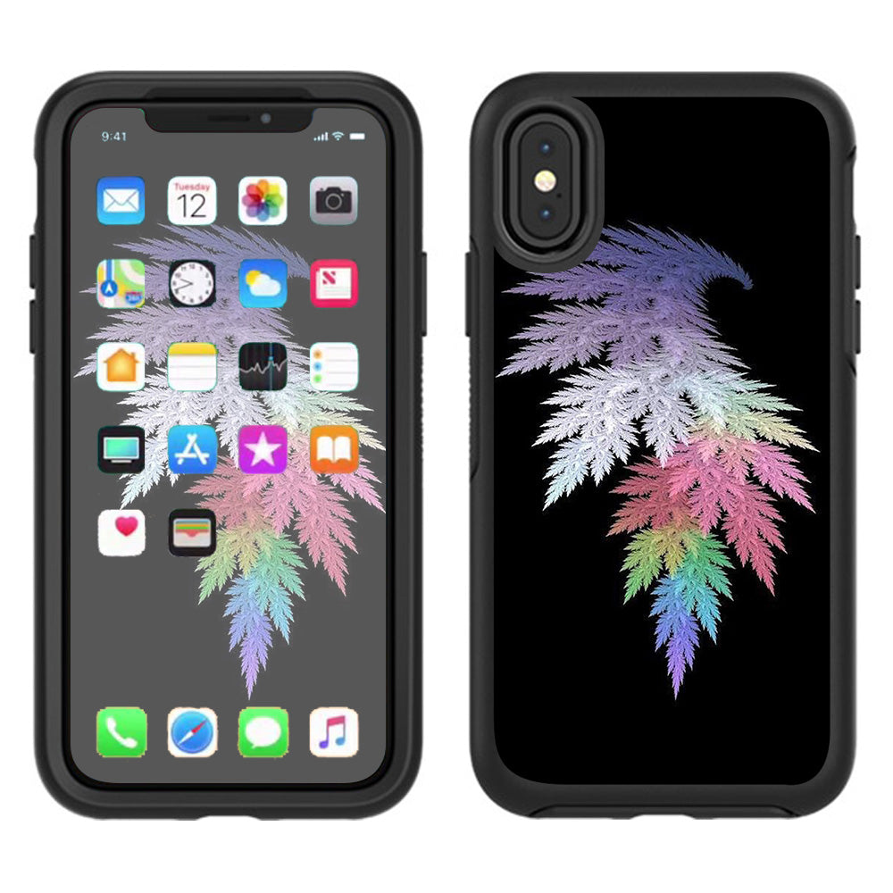  Leaves In Muted Color Otterbox Defender Apple iPhone X Skin