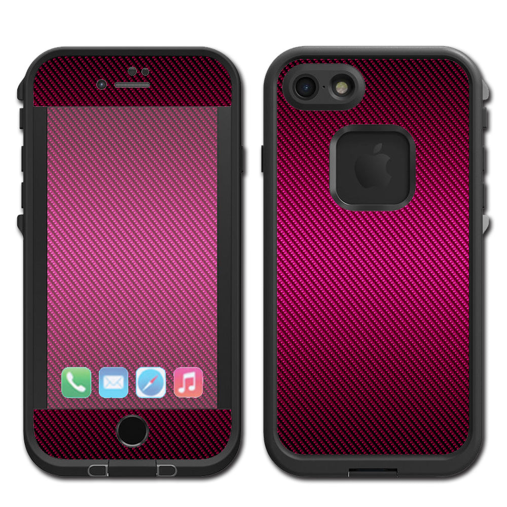  Pink,Black Carbon Fiber Graphite Lifeproof Fre iPhone 7 or iPhone 8 Skin