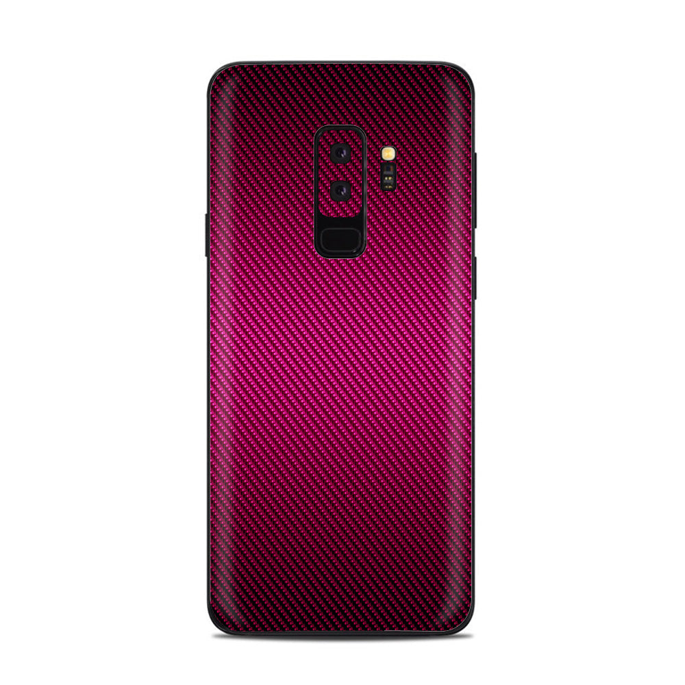  Pink,Black Carbon Fiber Graphite Samsung Galaxy S9 Plus Skin