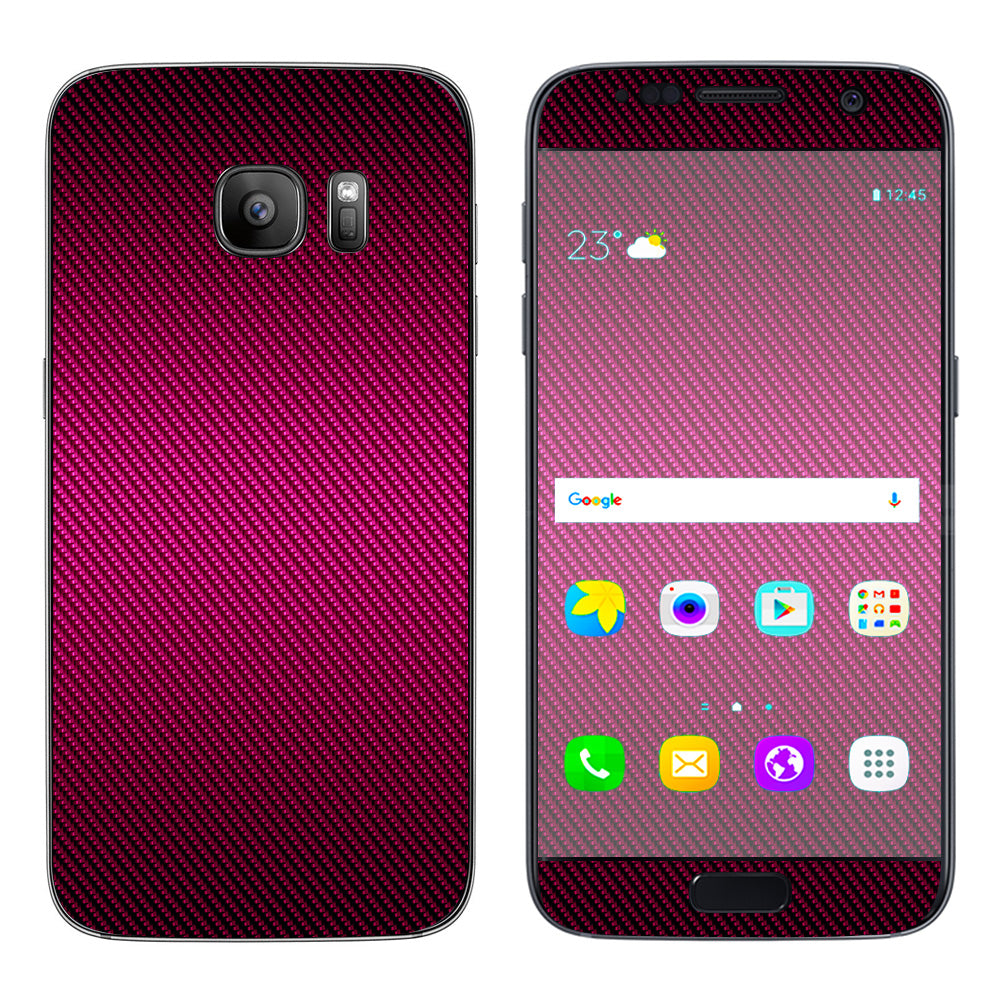  Pink,Black Carbon Fiber Graphite Samsung Galaxy S7 Skin