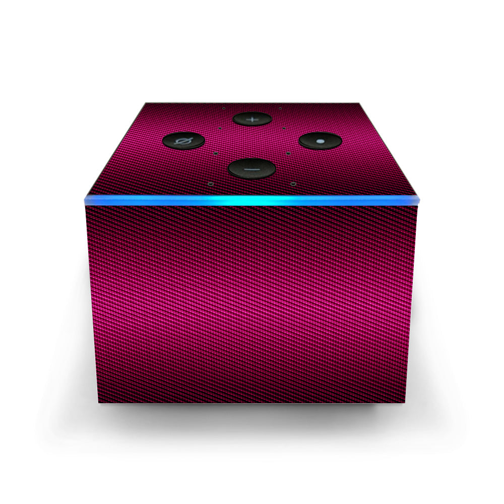  Pink,Black Carbon Fiber Graphite Amazon Fire TV Cube Skin
