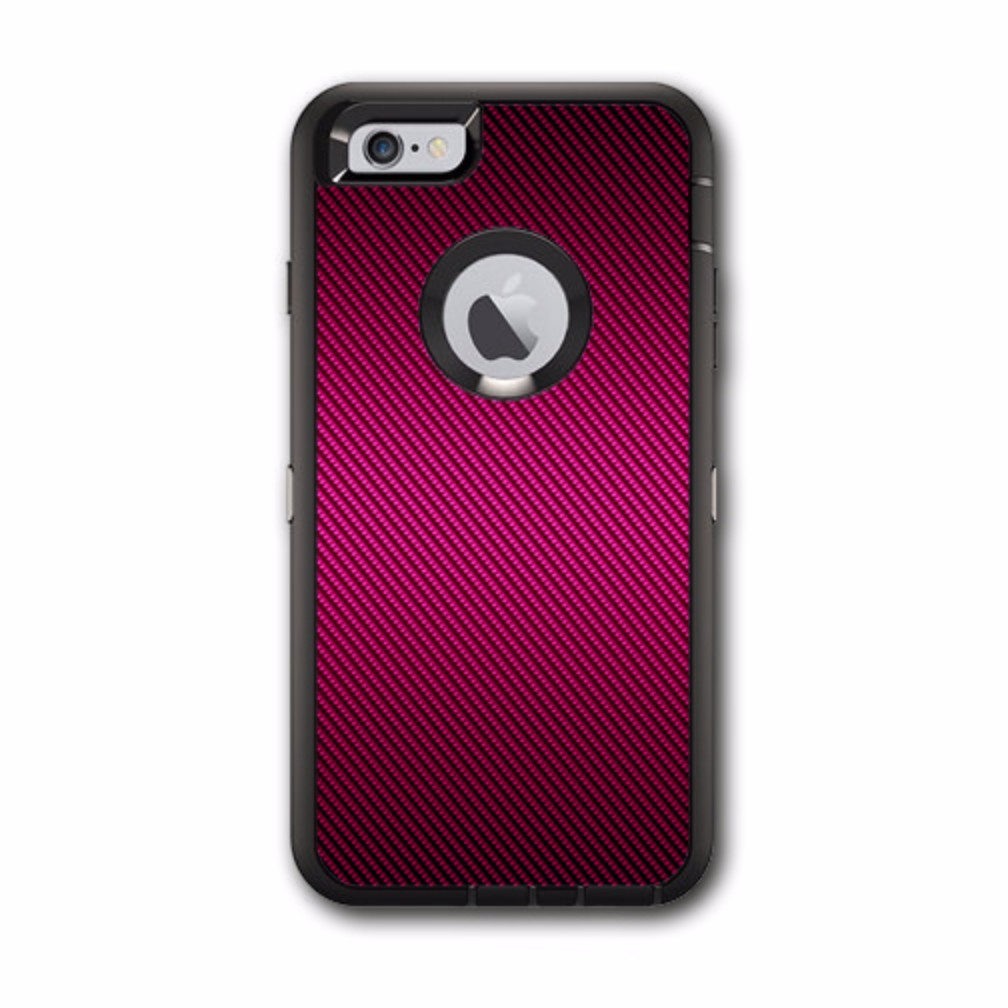  Pink,Black Carbon Fiber Graphite Otterbox Defender iPhone 6 PLUS Skin