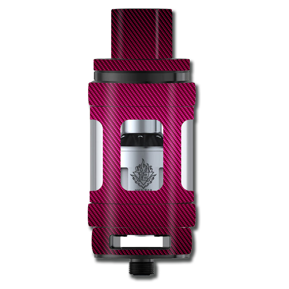  Pink,Black Carbon Fiber Graphite Smok TFV12 Tank Skin